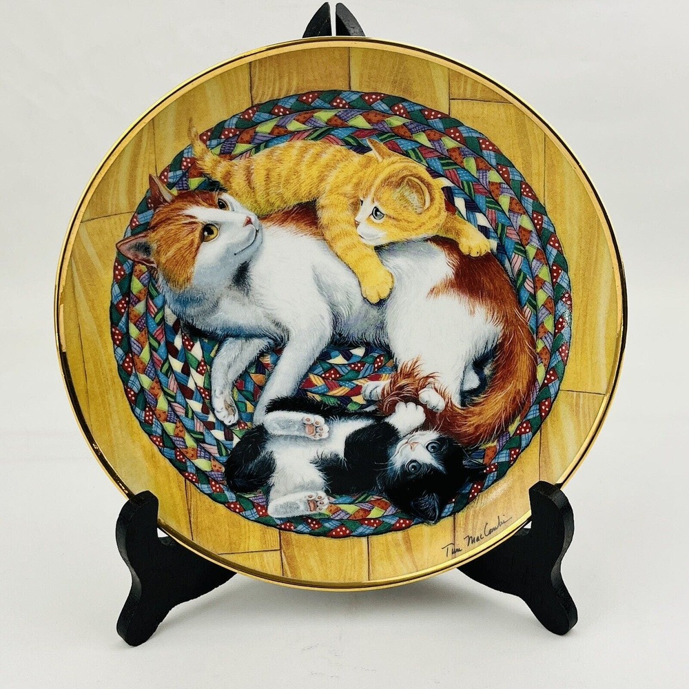 Snug On A Rug Countryside Cats Collector Plate Franklin Mint Turi MacCombie